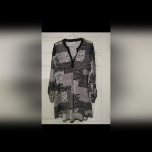 Ladies Blouse, Cato brand, black gray and white